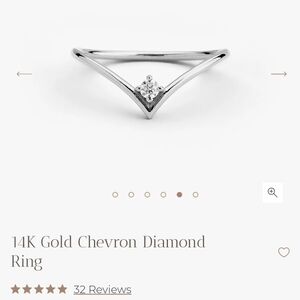 14K white Gold Chevron Diamond Ring